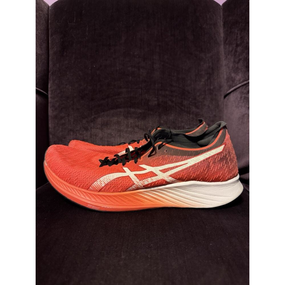Asics Magic Speed Running Shoes Sneakers Orange White Black Mens Size 14